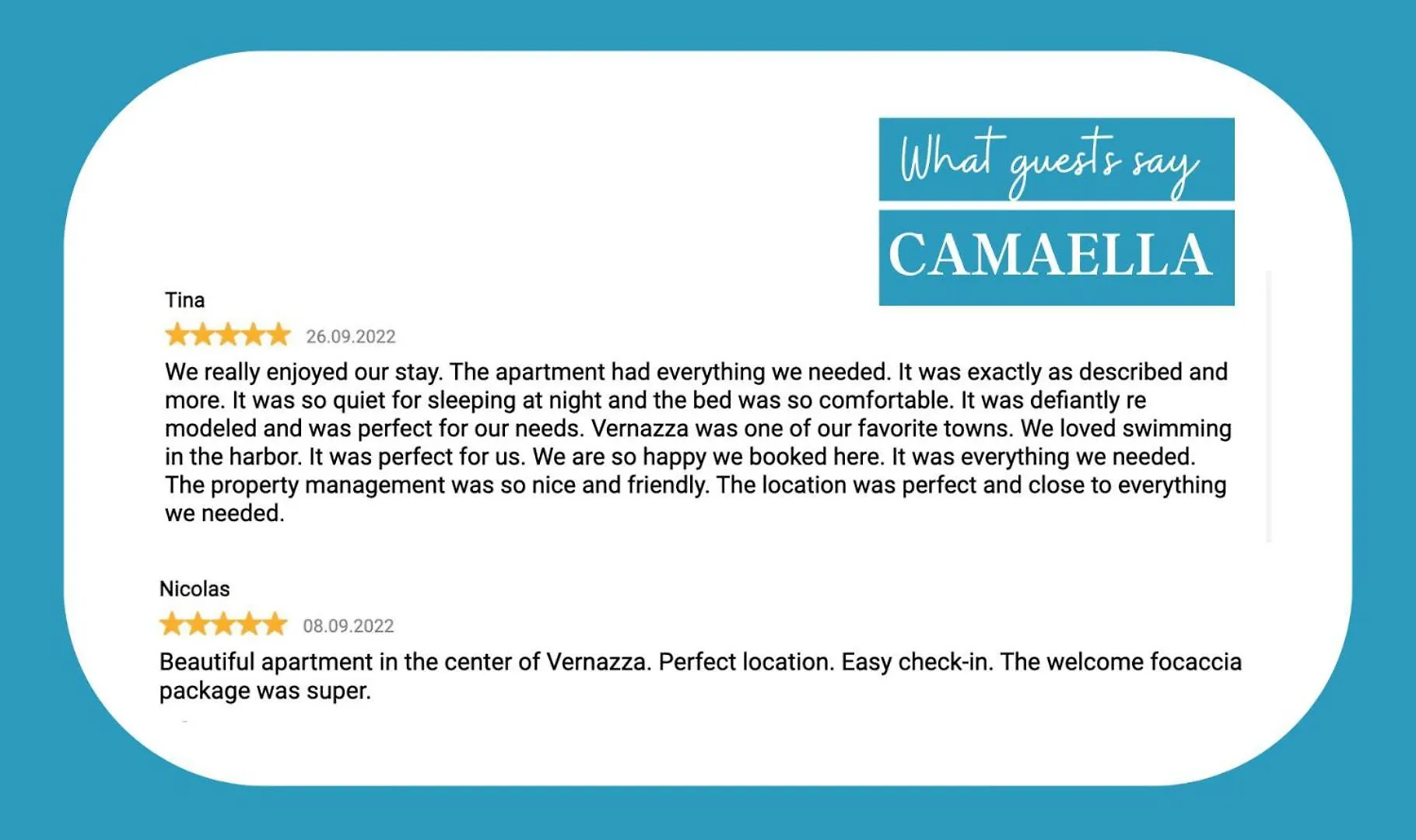 Apartment Camaella Luxury Studio Vernazza